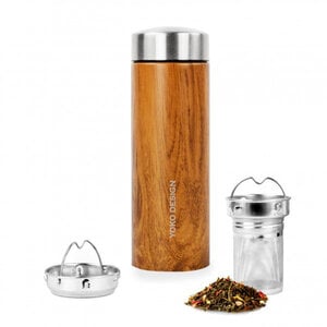 Yoko Waterfles isothermisch Wood met theefilter 350 ml