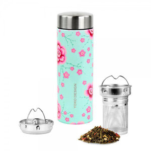 Yoko Waterfles isothermisch Cherryblossom met theefilter