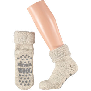 Apollo Apollo Unisex Grijs/Beige slofsok wol