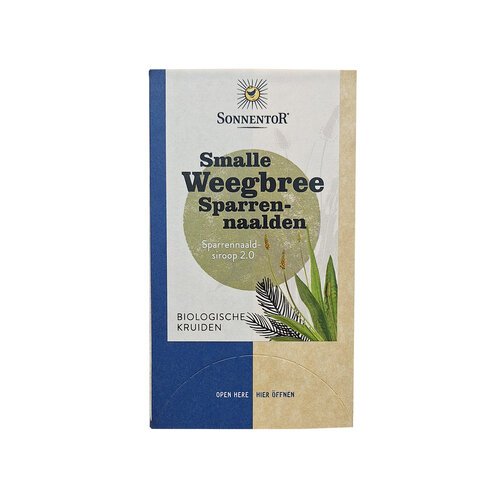 Sonnentor Smalle Weegbree-Sparrennaalden theezakjes Sonnentor Smalle Weegbree-Sparrennaalden theezakjes