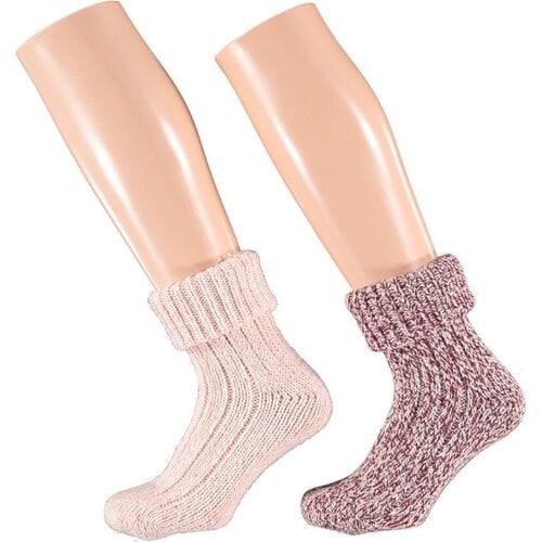 Apollo Apollo Unisex Roze/Rood Homesok Wol 2 paar