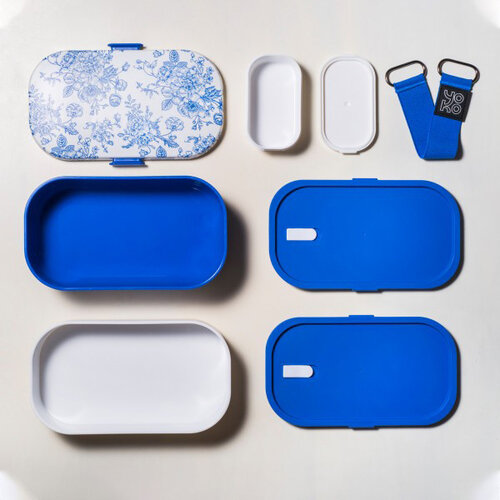 Yoko Lunch box  met bakje Toile de Jouy 1200 ml
