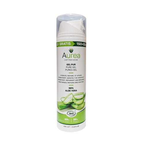 Aurea Aloë Vera Pure huidgel 99% BIO (ECOCERT) 150 ml + 50 ml GRATIS
