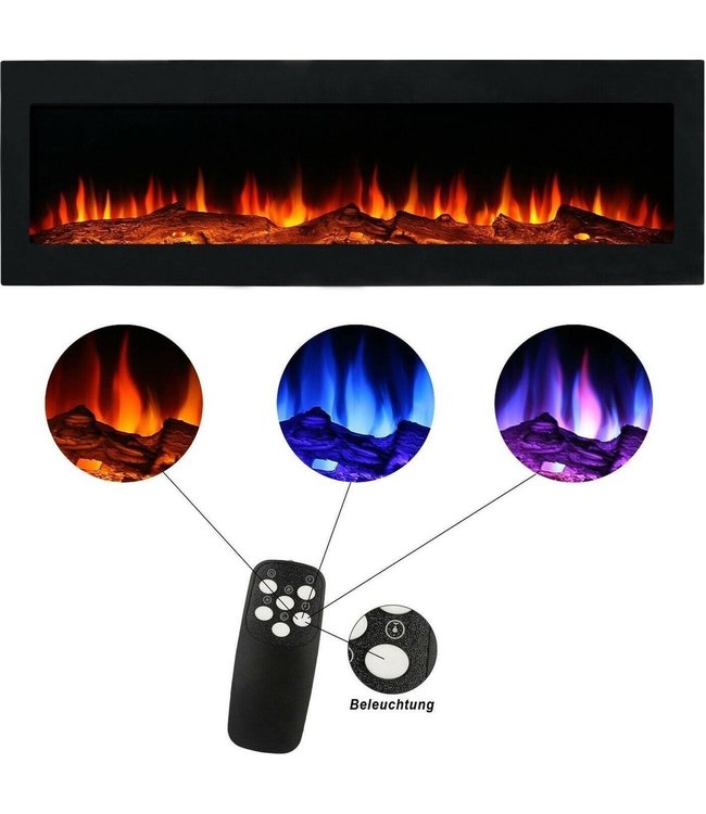 Elektrische LED inbouwhaard Cortina 110cm