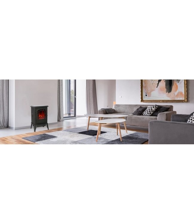 El Fuego elektrische haard Como Zwart - 2000W