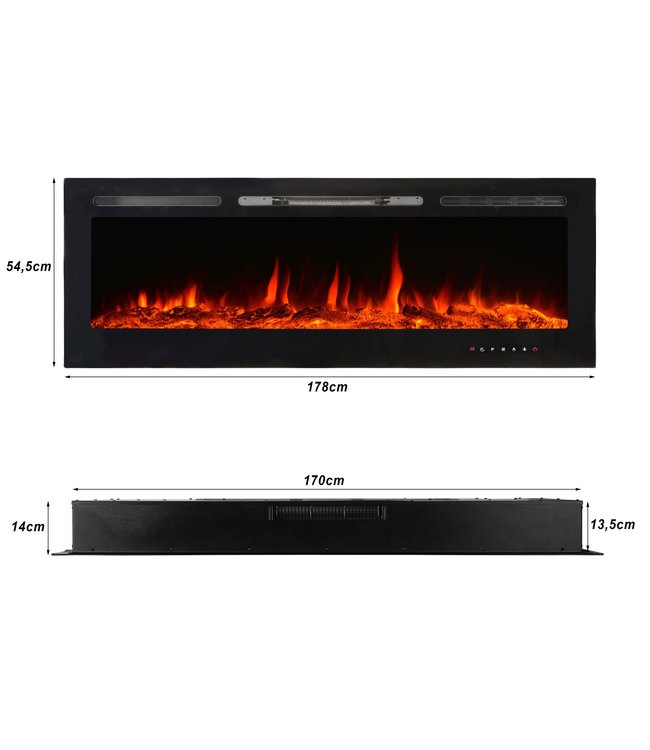 EL Fuego elektrische inbouw sfeerhaard "Mont Blanc" 178cm