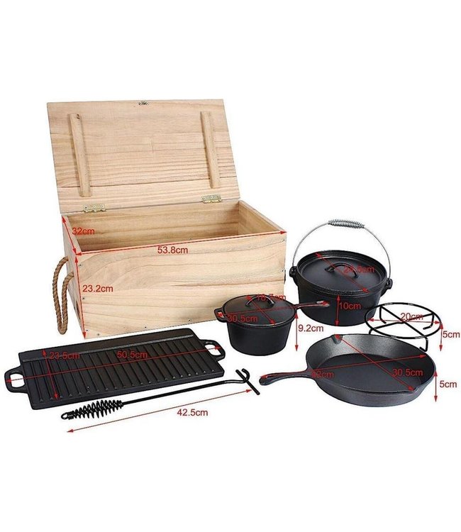 EL Fuego Dutch oven set gietijzer 7-Delig