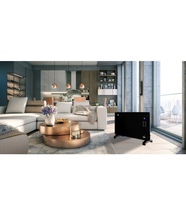 El Fuego elektrische glas convectorkachel 2000W zwart