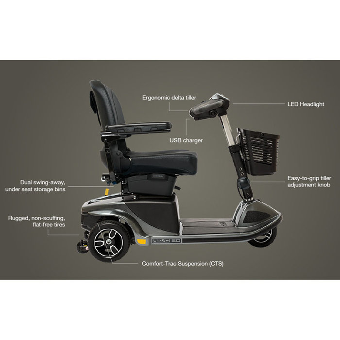 Pride Revo 2.0 3-Wiel Scootmobiel opvouwbaar