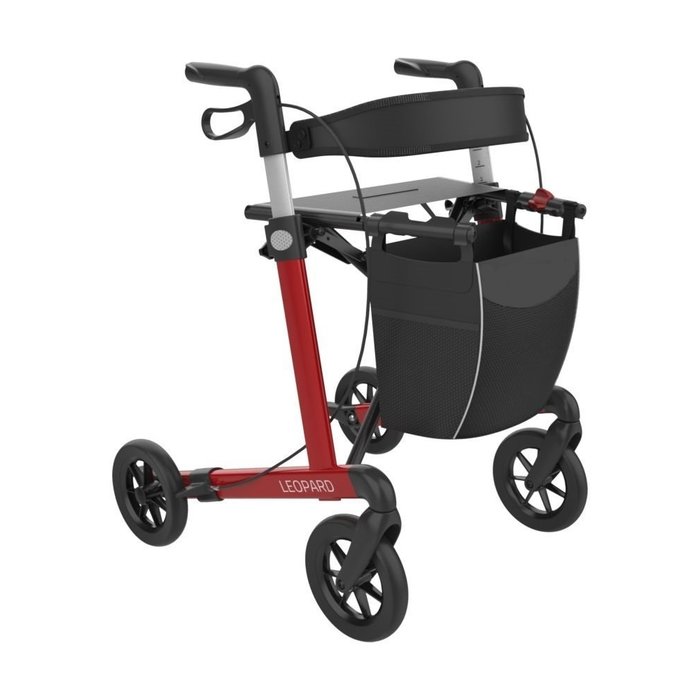 Mobilex Leopard Rollator Rood Met SOFT Wielen