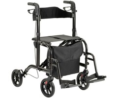 Rollator Duo Deluxe - Rollator en rolstoel in één