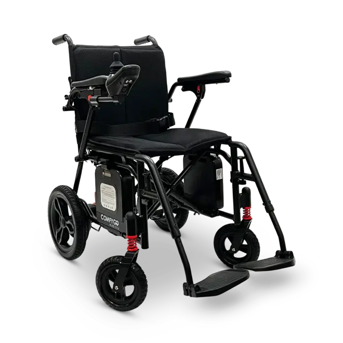 X-7 ComfyGO Lichtgewicht opvouwbare elektrische rolstoel voor reizen met afstandsbediening