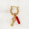 By Nouck Twisted Hoop Love key Red Cubes By Nouck Twisted Hoop Love key Red Cubes