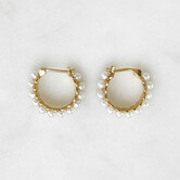 Pearl Leaf Hoop Set