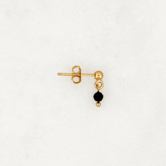 Earpin Black Bead