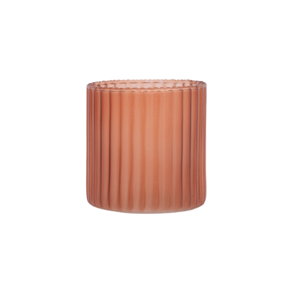 A La Collection Frosted Tealight Holder Ribbed Glass - Terra