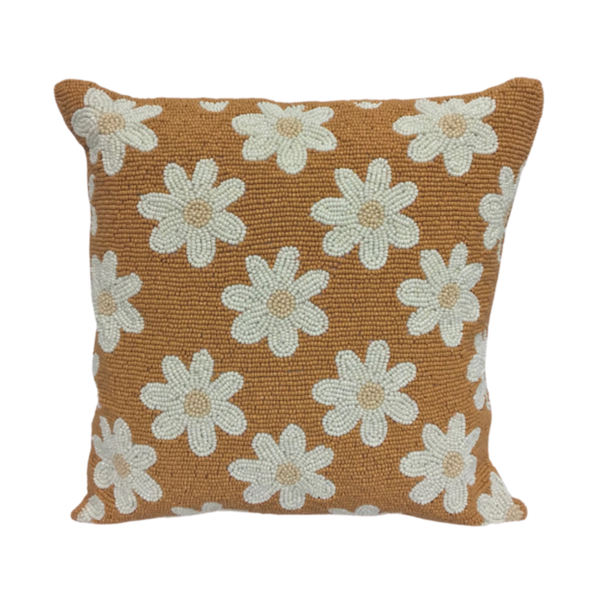 A La Collection Beads Cushion Cover Daisies | Terra