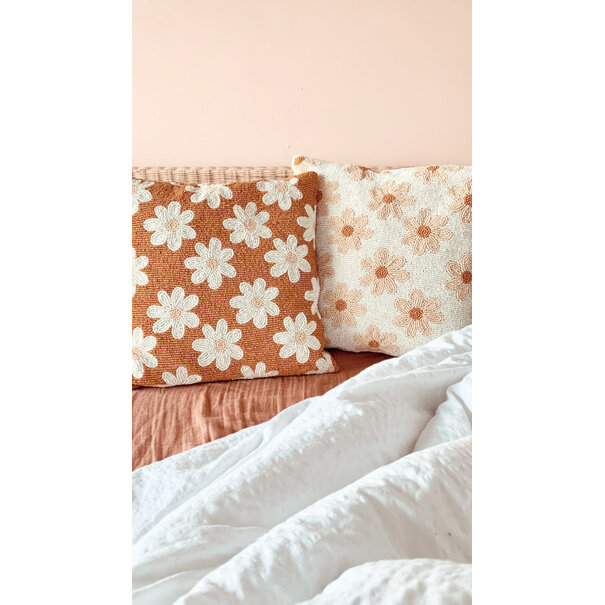 A La Collection Beads Cushion Cover Daisies | Terra