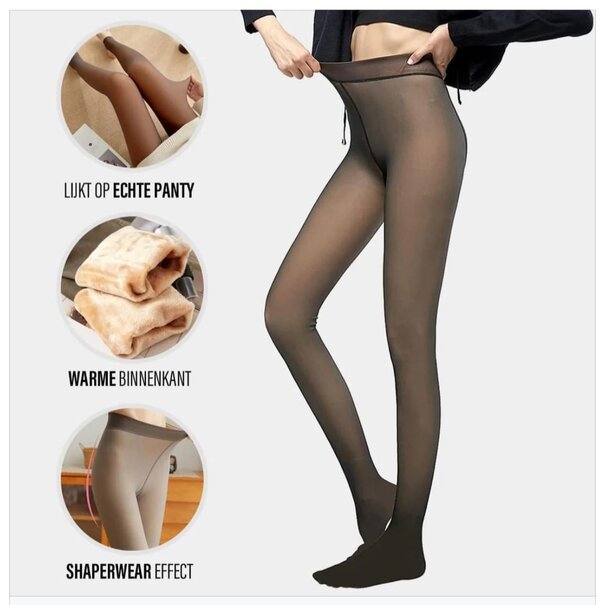 Zwarte fleece panty | Antiladder | Tiktok