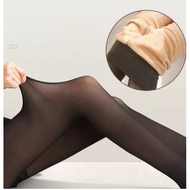 Zwarte fleece panty | Antiladder | Tiktok