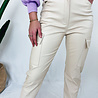 Cargo Pants Leatherlook | Beige Cargo Pants Leatherlook | Beige