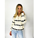 Heart Zipper Sweater | White Heart Zipper Sweater | White