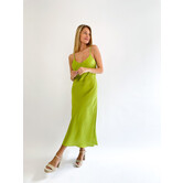 Long Satin Dress | Olive Green