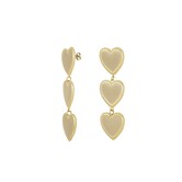 Earrings 3 Hearts | Beige