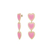 Earrings 3 Hearts | Pink