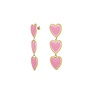 Earrings 3 Hearts | Pink