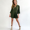 Plisse Playsuit | Khaki Plisse Playsuit | Khaki