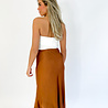 Long Satin Skirt | Brown Long Satin Skirt | Brown