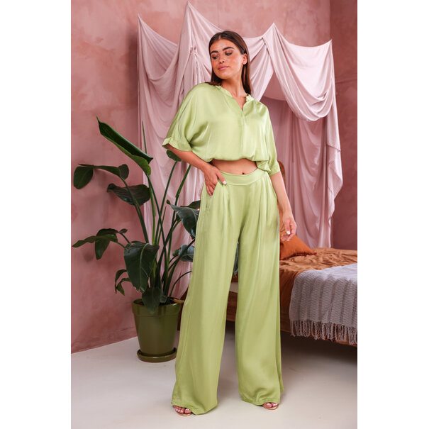 Satin Pantalon | Green