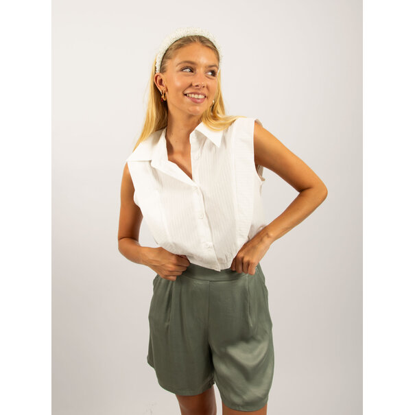 Indy Cropped Blouse | White