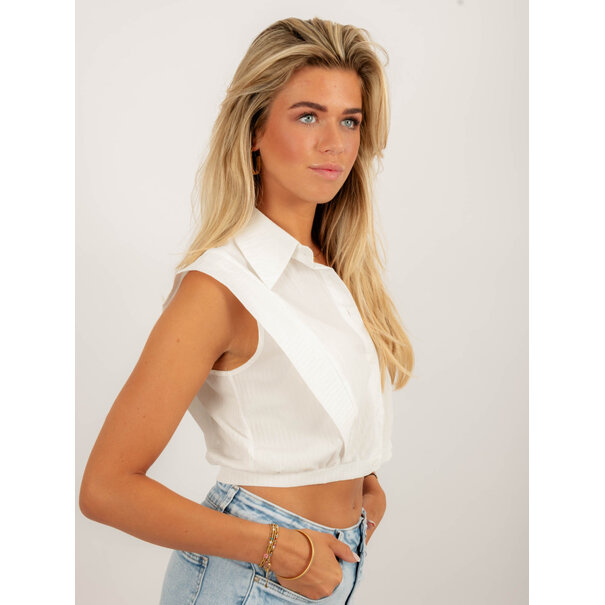 Indy Cropped Blouse | White