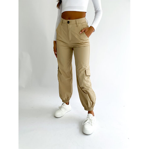 Cargo Parachute Pants | Beige