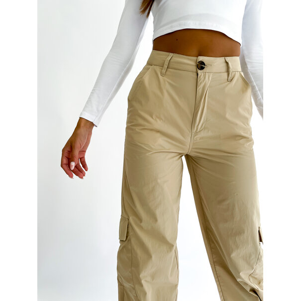 Cargo Parachute Pants | Beige