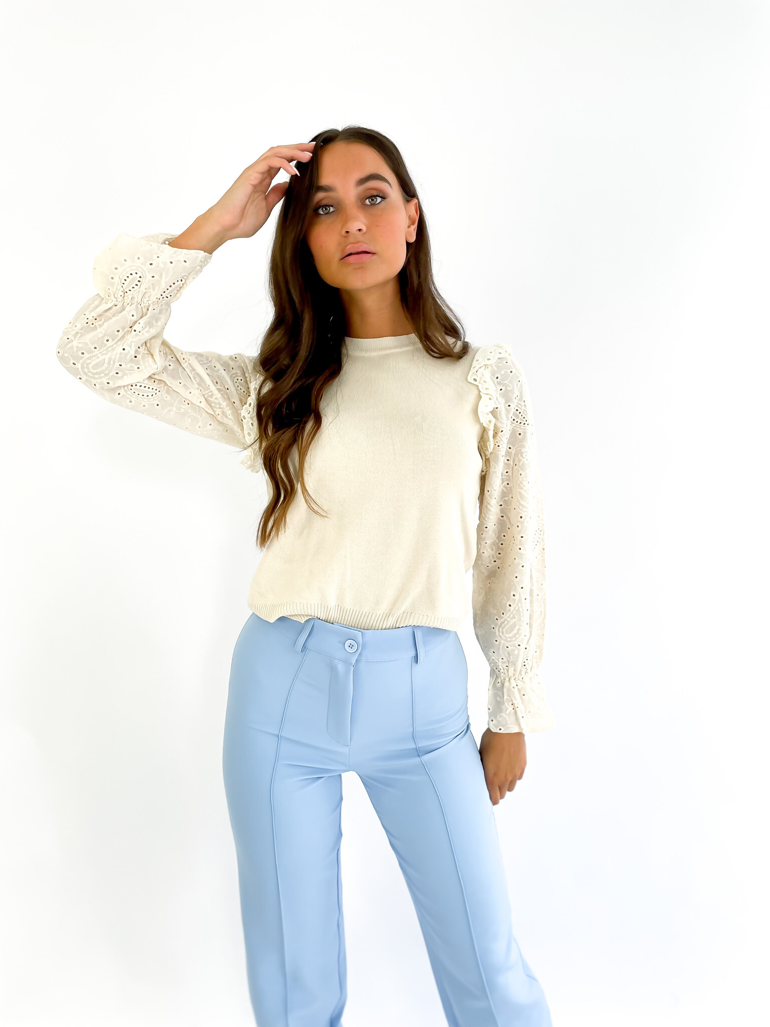 Lola Broderie Top | Beige