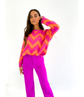 Nikki Sweater | Orange/ Pink