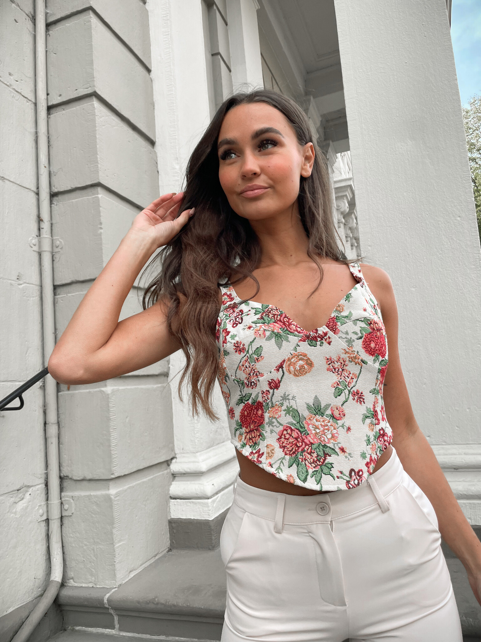 Aansluitende bloemen top | Flower corset top | Winkeltje van Lynn