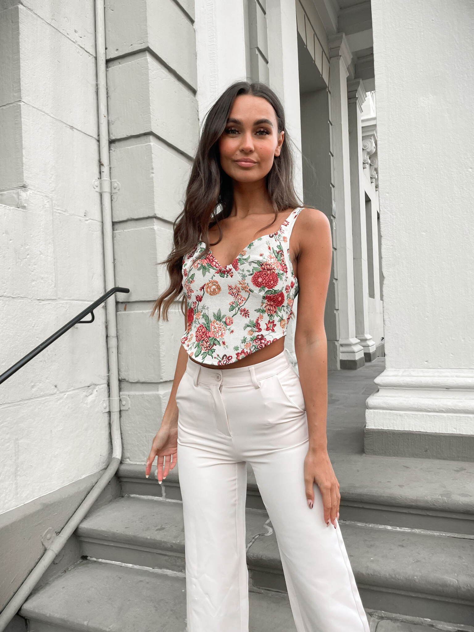 Aansluitende bloemen top | Flower corset top | Winkeltje van Lynn