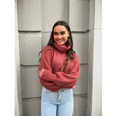 Mona Cropped Sweater | Bordeux Red