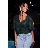 Glitter Shirt Long | Green
