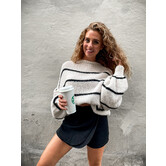 Petra Sweater Streep | White/Black