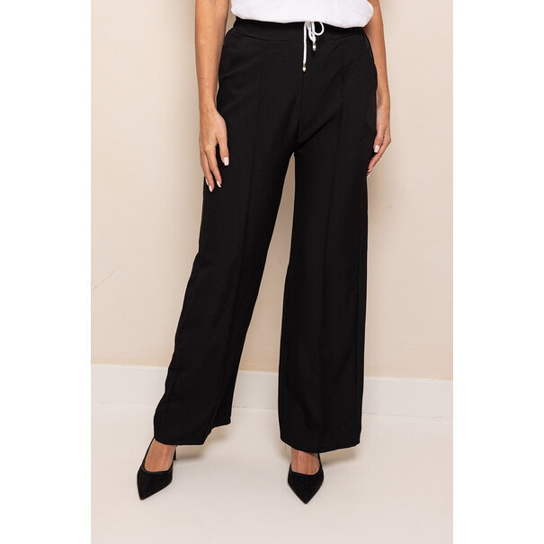 Pantalon Met Tailleband | Zwart