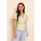 Ellie Wrap Top | Mint Groen