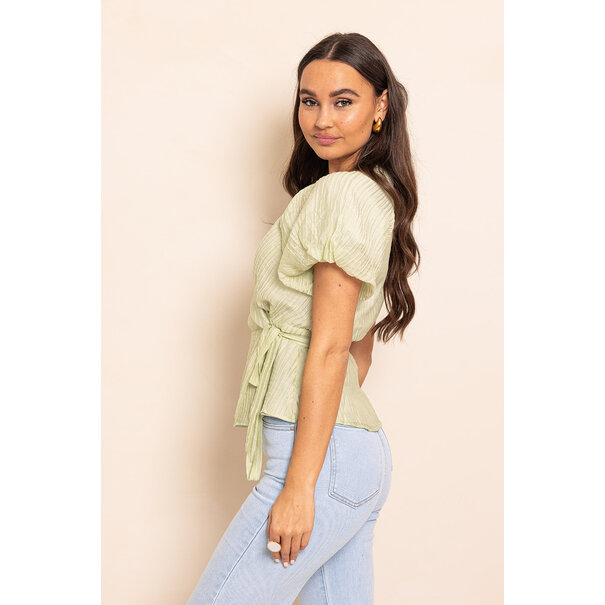 Ellie Wrap Top | Mint Groen