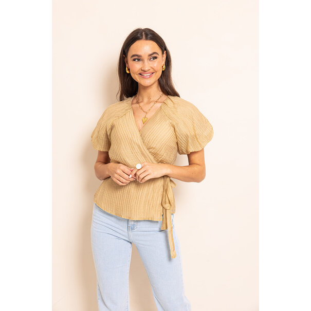 Ellie Wrap Top | Taupe