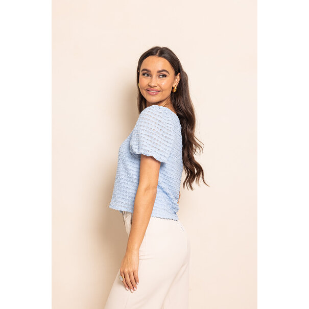 Ella Top | Licht Blauw