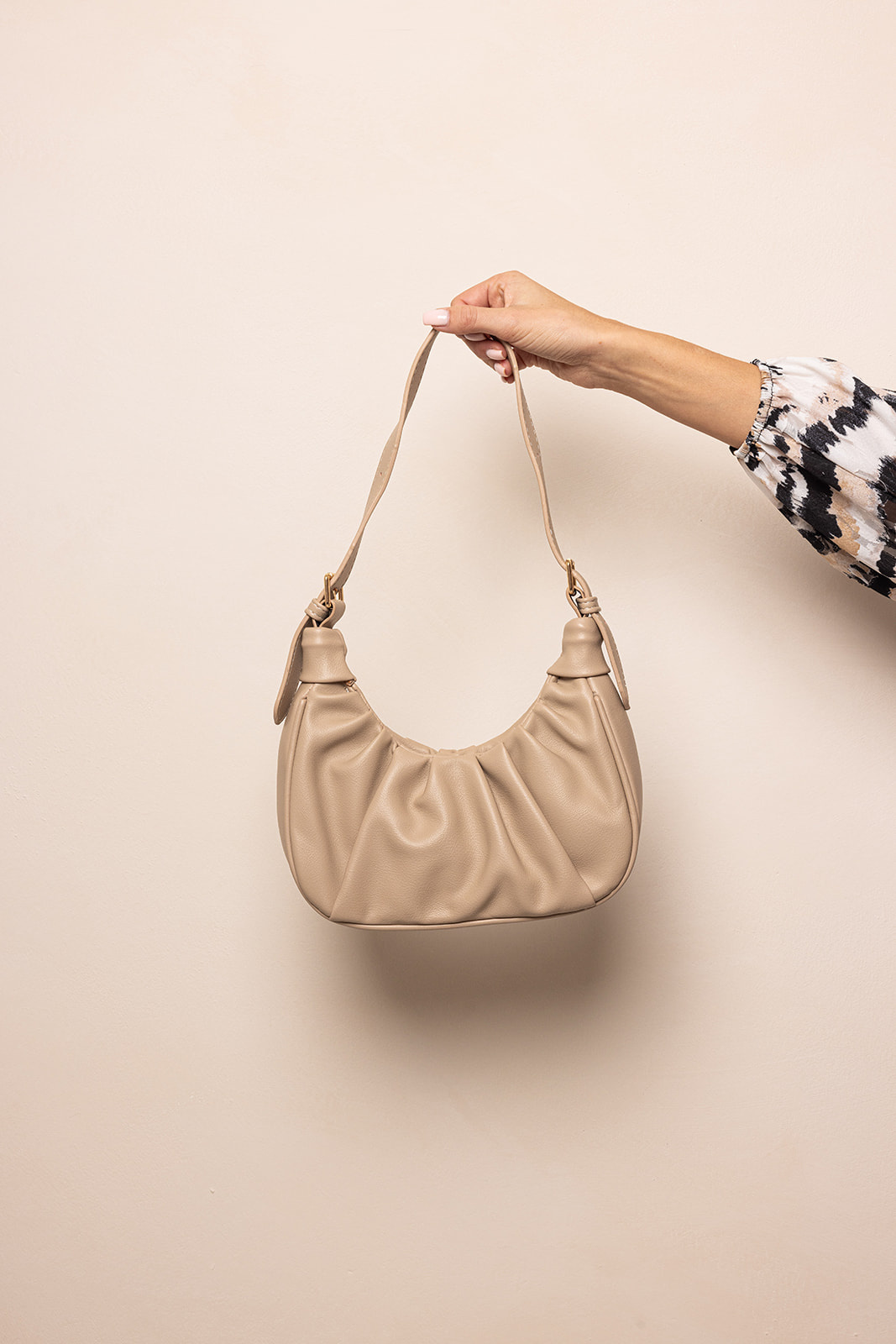 Geplooide Handtas | Beige